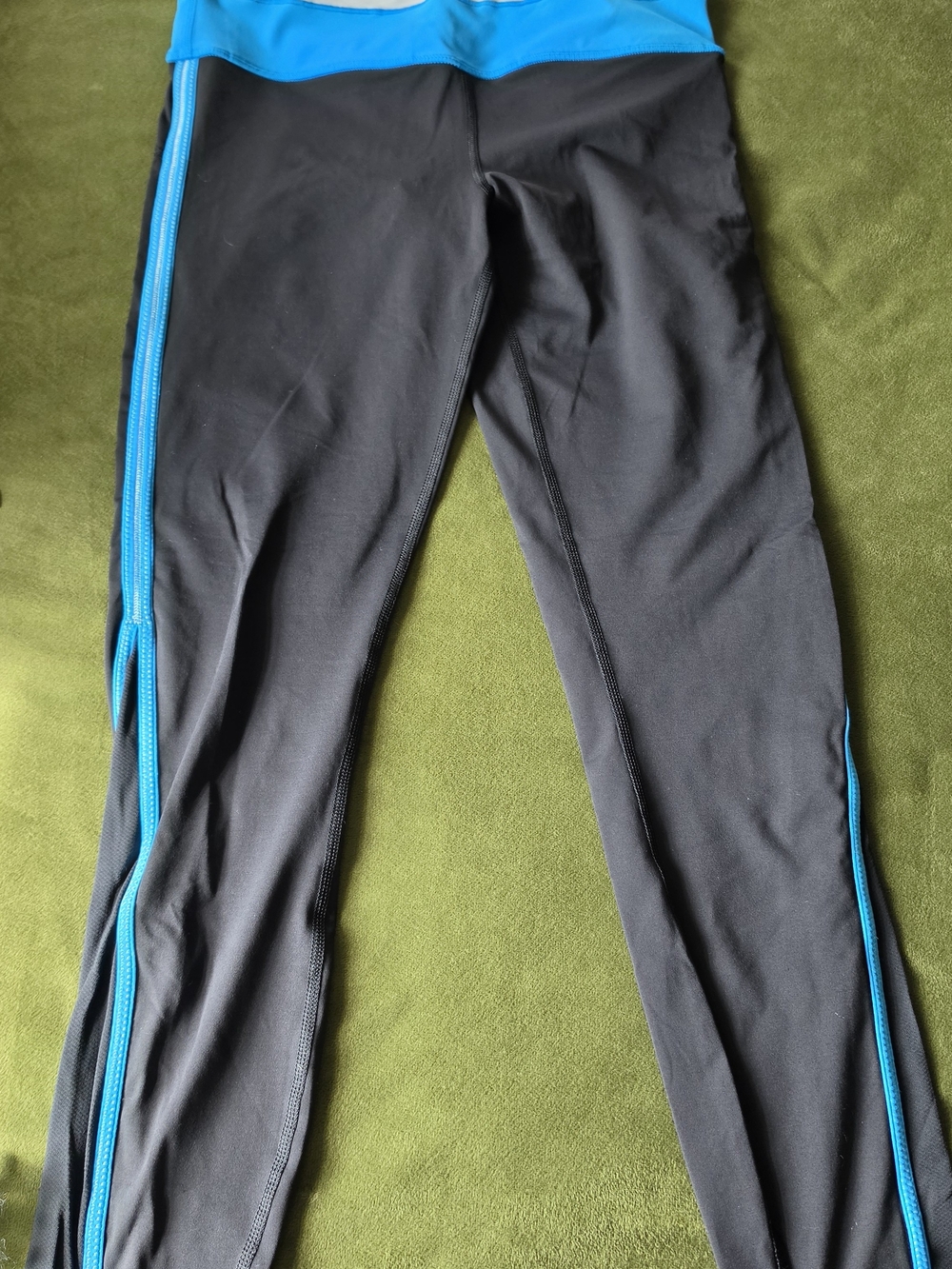 lululemon athletica Black Leggings with Blue Accents